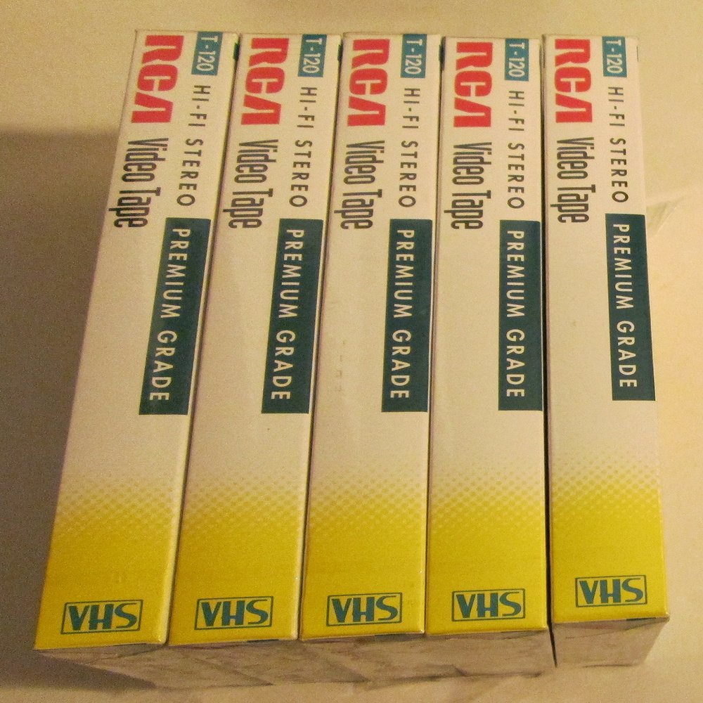 RCA T120 Premium Grade Blank VHS Video Tapes 5-Pack
