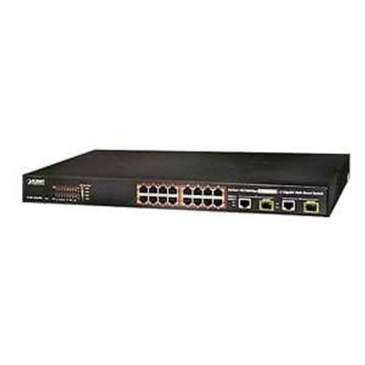 ACTi PPSW-3100 Planet FGSW-1816HPS 16-Port 802.3at PoE Switch (PoE Budget 220W) for use with Cube, Box, Bullet, Dome, PTZ and Covert Cameras and Doord Station