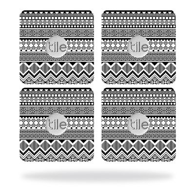 MightySkins Skin Compatible with Tile Slim Key Finder (4 Pack) wrap Cover Sticker Skins Black Aztec