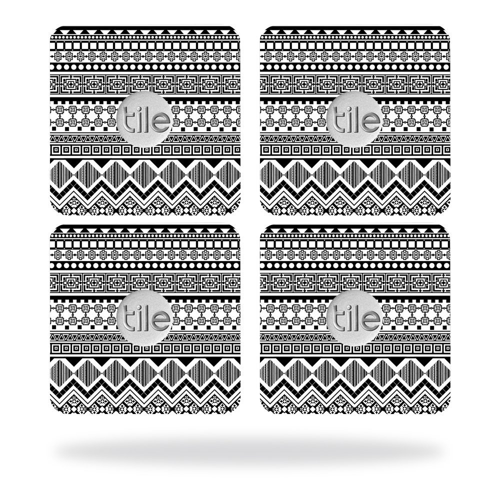 MightySkins Skin Compatible with Tile Slim Key Finder (4 Pack) wrap Cover Sticker Skins Black Aztec