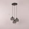 Unitary Brand Antique Black Metal Crystal Hollow Multi Pendant Light with 3 E26 Bulb Sockets 120W Painted Finish view 3