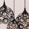 Unitary Brand Antique Black Metal Crystal Hollow Multi Pendant Light with 3 E26 Bulb Sockets 120W Painted Finish view 4