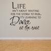 Life Isn't About Waiting for The Storm to Pass...It's Learning to Dance in The Rain Wall Decals Stickers, Black, 24" view 2