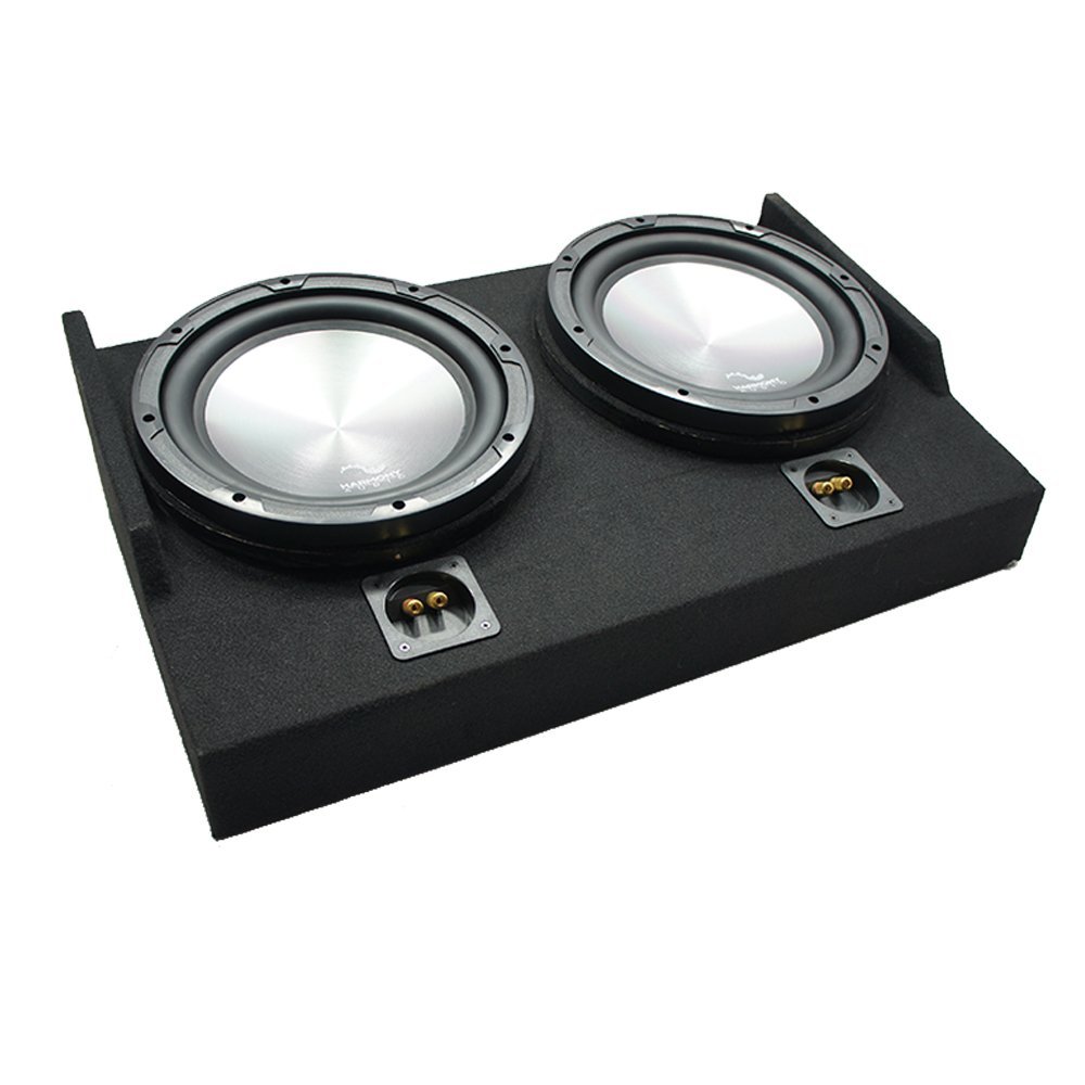 American Sound Connection FTB2X10-15EXTCAB Compatible with Ford F150 Super Cab 2015-2025 Sub Box Enclosure and HA-A102 Car Stereo Alloy Series 10" 800W Dual 2 Ohm Subwoofer