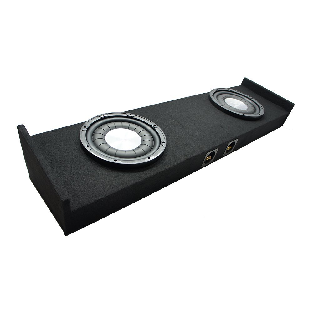 American Sound Connection FTB2X10-15CREW Compatible with Ford F150 Super Crew 2015-2025 Dual 10" Sub Box Enclosure and HA-F104 Car Stereo Flatline Series 10" Sub 700W Single 4 Ohm Subwoofer
