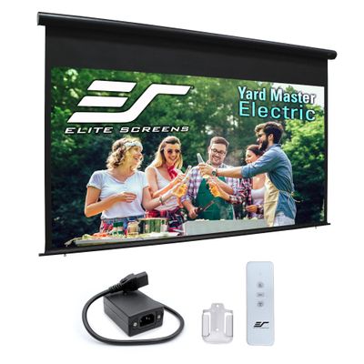 Elite Screens Yard Master Electric, 100-INCH Outdoor Motorized Projector Screen Rain Water Protection Remote Control 8K 4K Ultra HD 3D Movie Screen Theater Gaming, OMS100H-ELECTRIC