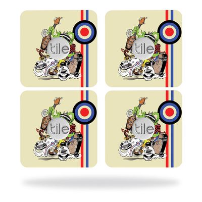 MightySkins Skin Compatible with Tile Slim Key Finder (4 Pack) wrap Cover Sticker Skins Scooter Punk