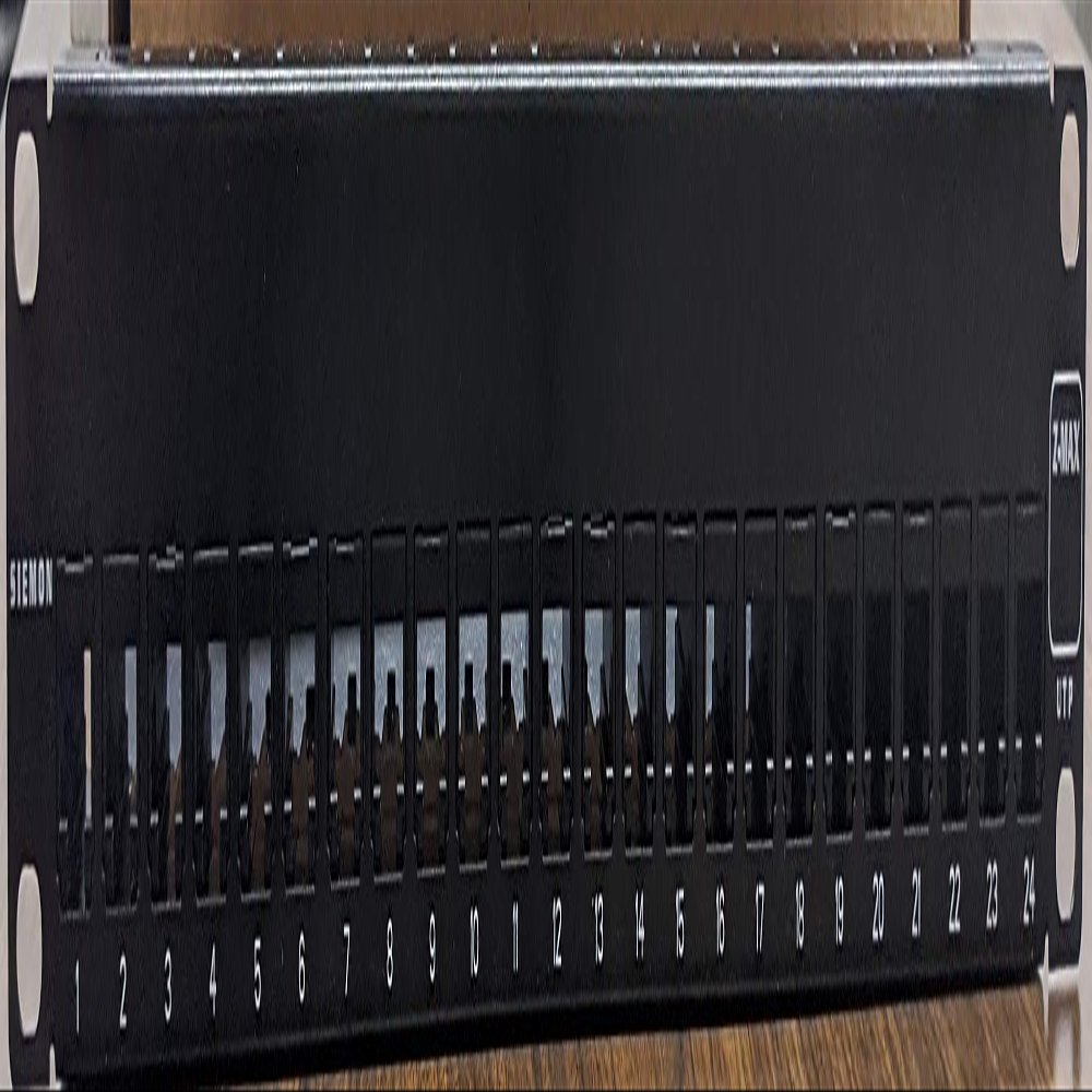 SIEMON Z-PNL-24E 24 Port, Black, Copper, Fixed Wire Manager, Flat Z-MAX Panel Style, UTP Patch Panel