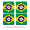 MightySkins Skin Compatible with Tile Slim Key Finder (4 Pack) wrap Cover Sticker Skins Brazilian Flag view 1