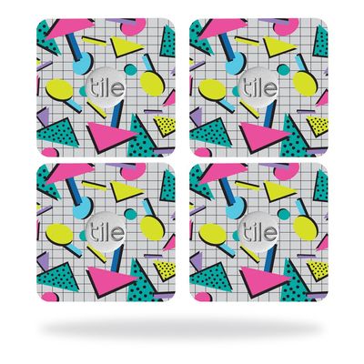 MightySkins Skin Compatible with Tile Slim Key Finder (4 Pack) wrap Cover Sticker Skins Awesome 80s