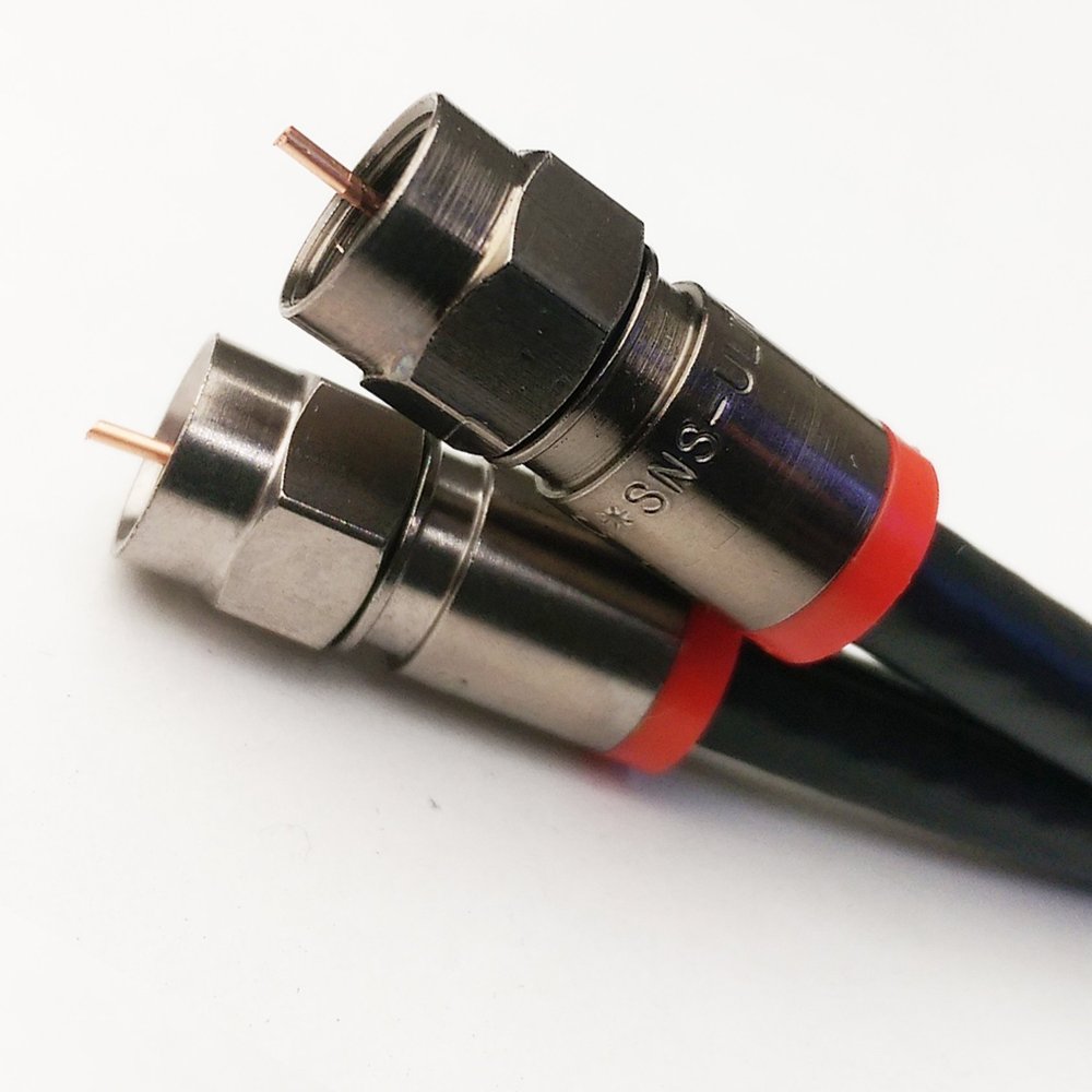 25ft Black Solid Copper RG6 Jumper 3Ghz UL CM CL2 Rated in Wall Installation RG6 75 Ohm Directv, Dish Network, Digital Cable Tv Antenna Video Belden RED Compression CONNECTORS by PHAT SATELLITE INTL