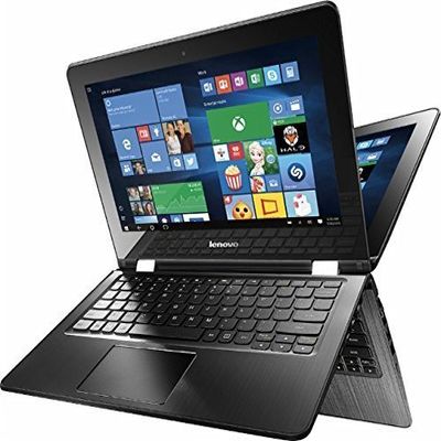 2016 Lenovo 2-in-1 11.6" HD Touchscreen Laptop, Intel Celeron Dual-Core Processor, 2GB RAM, 64GB SSD, Intel HD Graphics 400, WIFI-AC, Webcam, HDMI, Bluetooth, Windows 10, Black