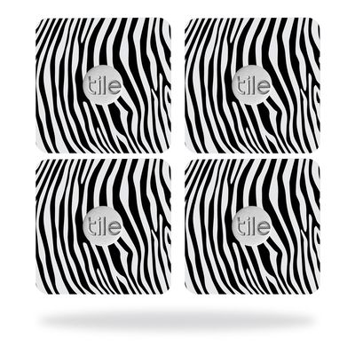 MightySkins Skin Compatible with Tile Slim Key Finder (4 Pack) wrap Cover Sticker Skins Black Zebra
