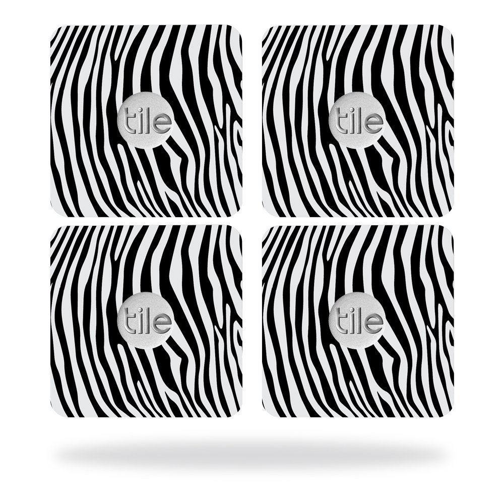 MightySkins Skin Compatible with Tile Slim Key Finder (4 Pack) wrap Cover Sticker Skins Black Zebra