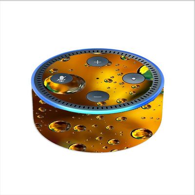 Skin Decal Vinyl Wrap for Amazon Echo Dot 2 (2nd Generation) / Gold Water Drops Droplets