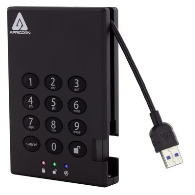 Apricorn 4TB Aegis Padlock USB 3.0 SSD 256-Bit Encrypted Portable Drive (A25-3PL256-S4000)