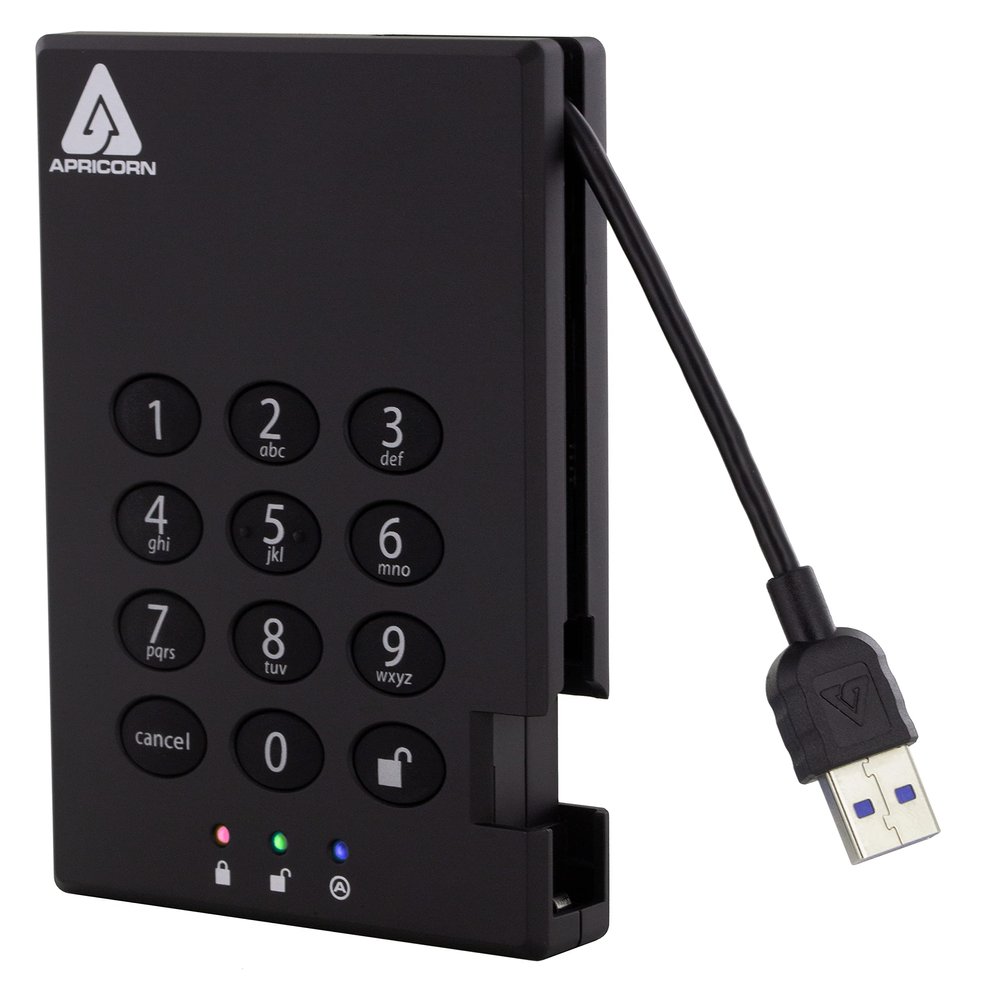 Apricorn 4TB Aegis Padlock USB 3.0 SSD 256-Bit Encrypted Portable Drive (A25-3PL256-S4000)