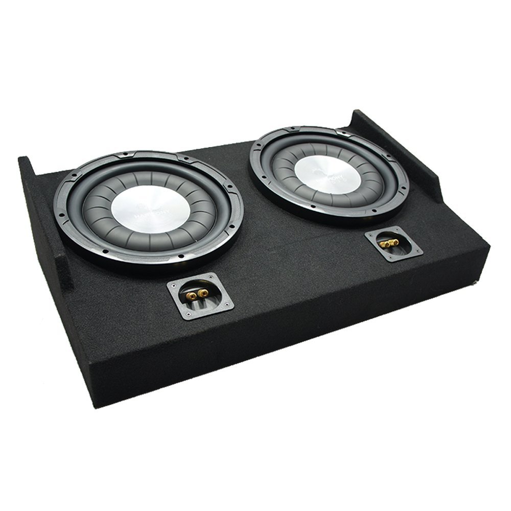 Harmony Audio HA-F104 Compatible with 2015-2025 Ford F-150 Super Cab Car Stereo Flatline Series 10" Sub 700W Single 4 Ohm Subwoofer and FTB2X10-15EXTCAB Dual 10" Sub Box Subwoofer Enclosure