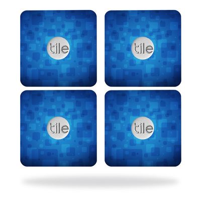 MightySkins Skin Compatible with Tile Slim Key Finder (4 Pack) wrap Cover Sticker Skins Blue Retro