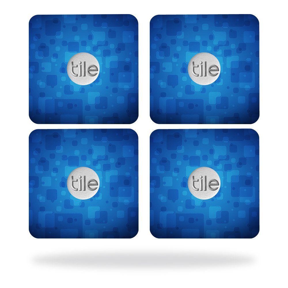 MightySkins Skin Compatible with Tile Slim Key Finder (4 Pack) wrap Cover Sticker Skins Blue Retro