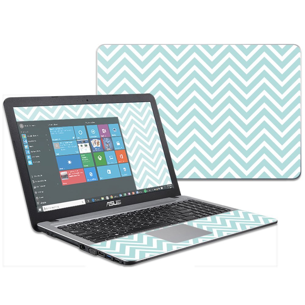 MightySkins Skin Compatible with Asus VivoBook X540SA X540LA 15.6" wrap Cover Sticker Skins Aqua Chevron