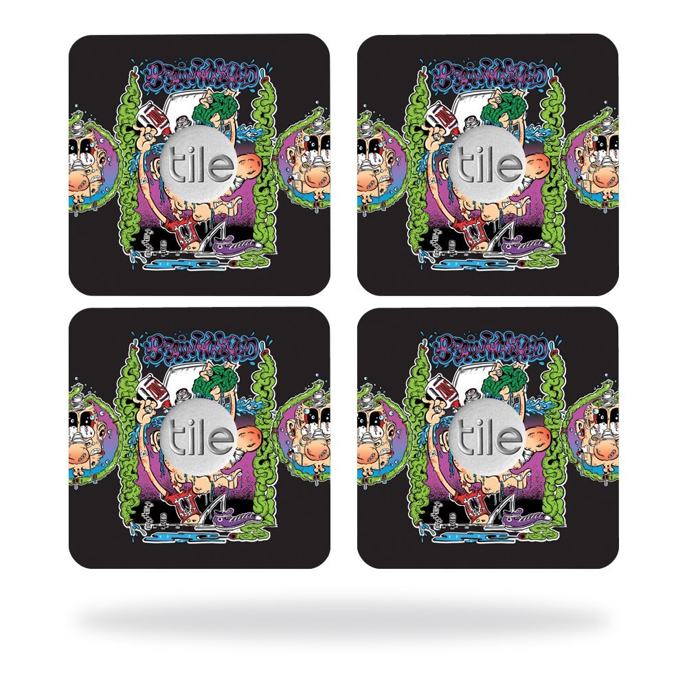 MightySkins Skin Compatible with Tile Slim Key Finder (4 Pack) wrap Cover Sticker Skins Brainwashed