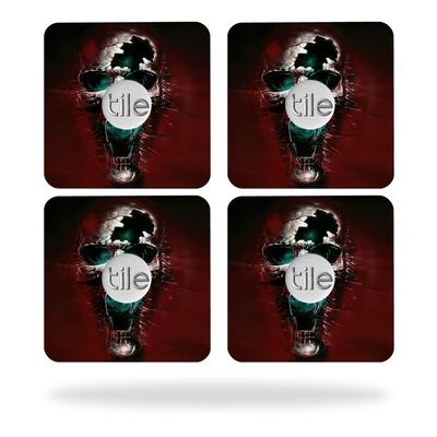 MightySkins Skin Compatible with Tile Slim Key Finder (4 Pack) wrap Cover Sticker Skins Wicked Skull