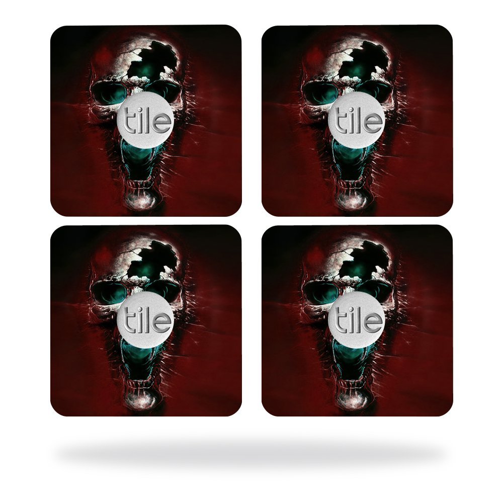 MightySkins Skin Compatible with Tile Slim Key Finder (4 Pack) wrap Cover Sticker Skins Wicked Skull