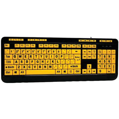 Adesso AKB132UY Luminous Wired Keyboard, Yellow/Black (AKB-132UY)
