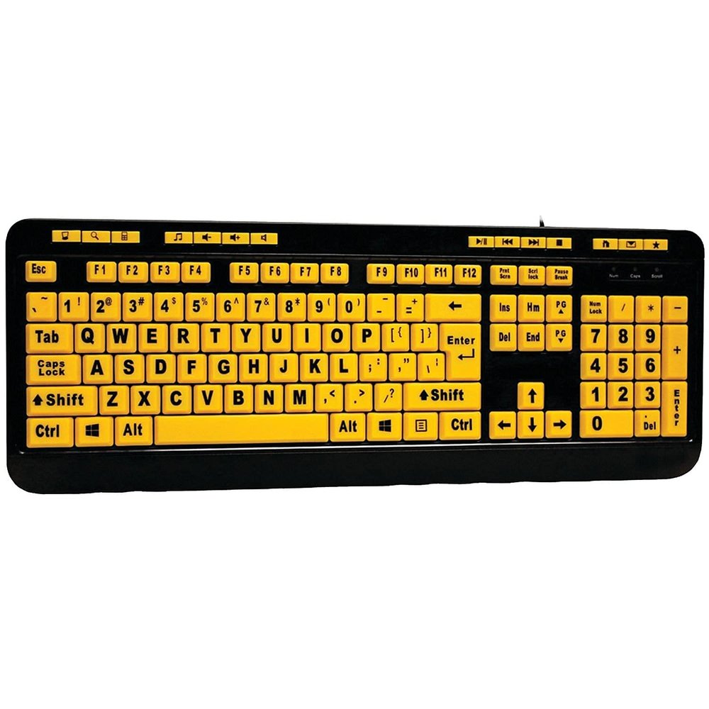 Adesso AKB132UY Luminous Wired Keyboard, Yellow/Black (AKB-132UY)