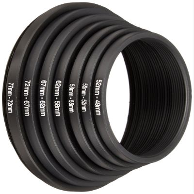 NinoLite 7 Pack Step Down Rings for Camera Lens Aluminum Alloy Adapter Ring Set