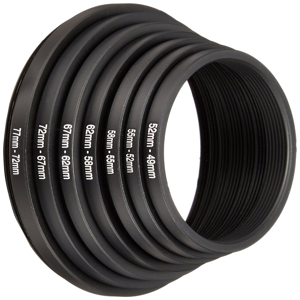 NinoLite 7 Pack Step Down Rings for Camera Lens Aluminum Alloy Adapter Ring Set