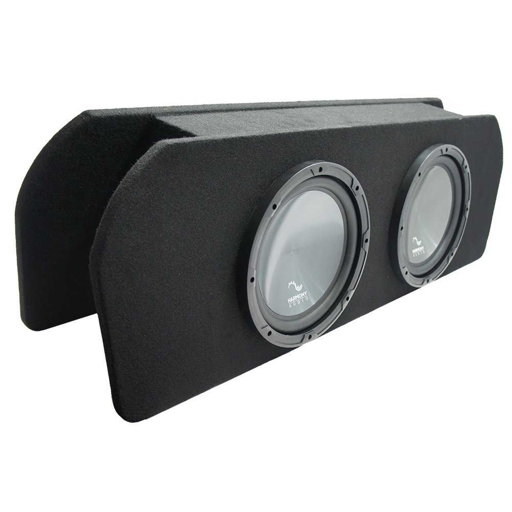 American Sound Connection 2X10FORD-15UP-MSTNG Compatible with Ford Mustang Coupe 2015-2023 Dual 10" Custom Sub Box and HA-R104 Rhythm Series