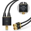 Elecom DH-ATS48K05BK Antenna Splitter, Compatible with 4K and 8K, Integrated Cable, 1 Terminal, Currently, Cable Length 1.6 ft (0.5 m), Black view 1