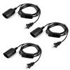 Extension Hanging Lantern Cord Cable, HESSION 5.9ft Lamp Cord -MAX 360W - On/Off Switch E26/E27 Black Pendant Lighting with Plug-in Cord 3-Pack view 1