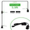 Extension Hanging Lantern Cord Cable, HESSION 5.9ft Lamp Cord -MAX 360W - On/Off Switch E26/E27 Black Pendant Lighting with Plug-in Cord 3-Pack view 3