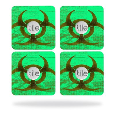 MightySkins Skin Compatible with Tile Slim Key Finder (4 Pack) wrap Cover Sticker Skins Biohazard