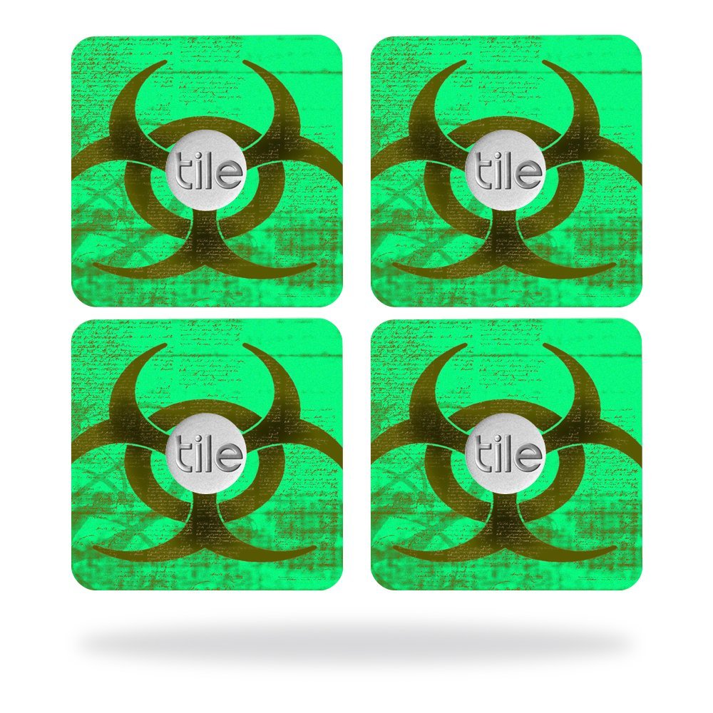 MightySkins Skin Compatible with Tile Slim Key Finder (4 Pack) wrap Cover Sticker Skins Biohazard