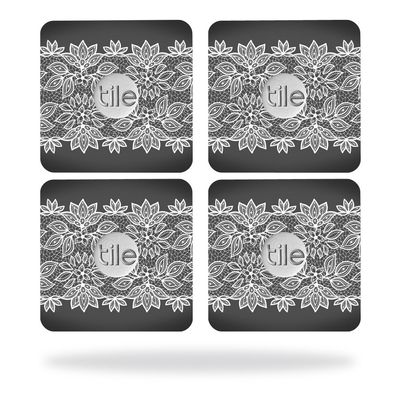 MightySkins Skin Compatible with Tile Slim Key Finder (4 Pack) wrap Cover Sticker Skins Floral Lace