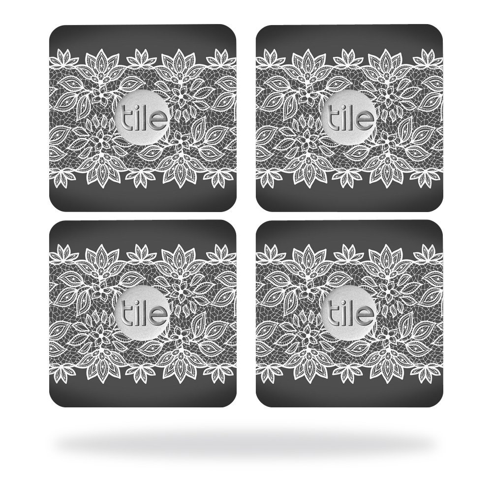 MightySkins Skin Compatible with Tile Slim Key Finder (4 Pack) wrap Cover Sticker Skins Floral Lace