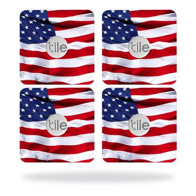 MightySkins Skin Compatible with Tile Slim Key Finder (4 Pack) wrap Cover Sticker Skins American Flag