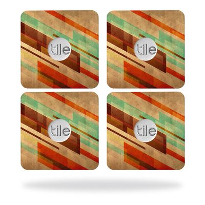 MightySkins Skin Compatible with Tile Slim Key Finder (4 Pack) wrap Cover Sticker Skins Abstract Wood