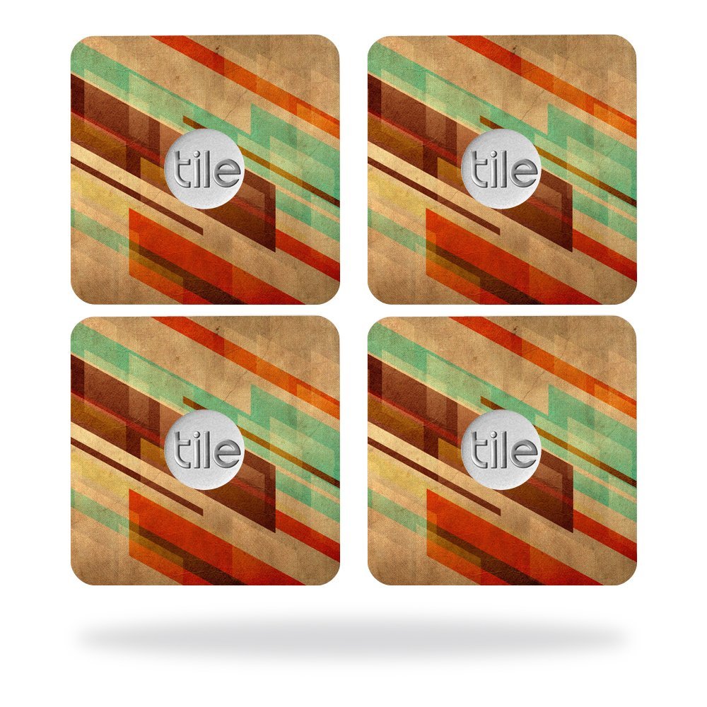 MightySkins Skin Compatible with Tile Slim Key Finder (4 Pack) wrap Cover Sticker Skins Abstract Wood