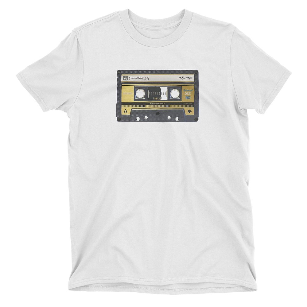 ZJ Designs Deadhead Englishtown Lot T-Shirt Tape Setlist 1977 Cassette (White, M)