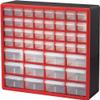 Akro-Mils 44-Drawer Plastic Storage Cabinet, 20" W x 6" D x 16" H, Red view 1