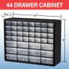 Akro-Mils 44-Drawer Plastic Storage Cabinet, 20" W x 6" D x 16" H, Red view 3