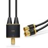 Elecom DH-ATD48K05BK Antenna Distributor, Compatible with 4K and 8K, Integrated Cable, 2 Terminals, Power Supply, Cable Length 1.6 ft (0.5 m), Black view 1
