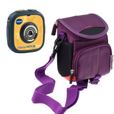 Navitech Purple Protective Portable Handheld Pocket Projector Carrying Case and Travel Bag Compatible With VTech KidiZoom Action Cam