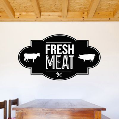 BBQ Wall Decals Stickers ID013, Black, 36 Inches