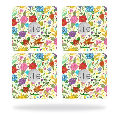 MightySkins Skin Compatible with Tile Slim Key Finder (4 Pack) wrap Cover Sticker Skins Flower Garden